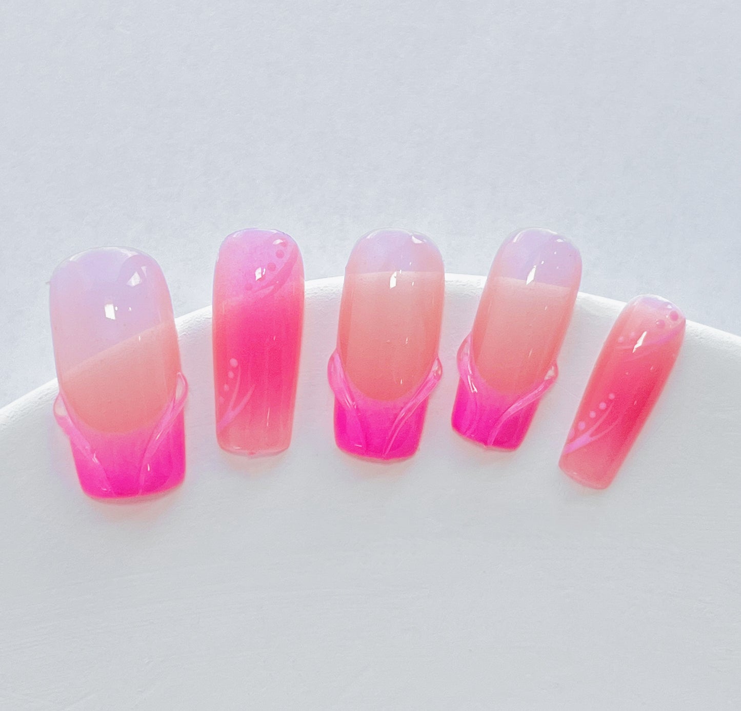 Candy Land Sweet Handmade Press On Nail Coffin Flase Nails 10pcs/Set